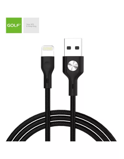 Cablu Incarcare USB iPhone Leather, Culoare Negru, Incarca cu 3A, Golf 60I