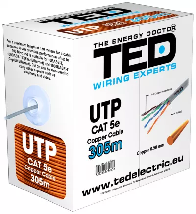 Cablu UTP cat.5e cupru integral marca TED Wire Expert TED002495