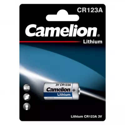 Baterie Litiu 3V CR123A 1480mAh, Dimensiuni 16.8 x 34.55 mm Camelion Blister 1