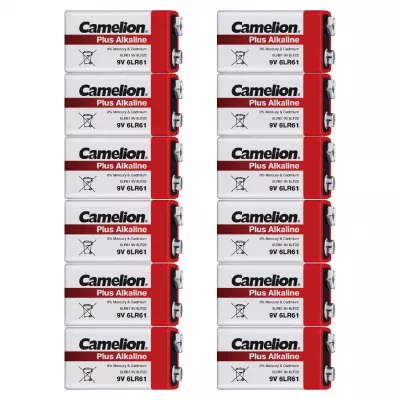 Baterie Alcalina 9V 6F22 6LR61 Camelion PLUS Bulk