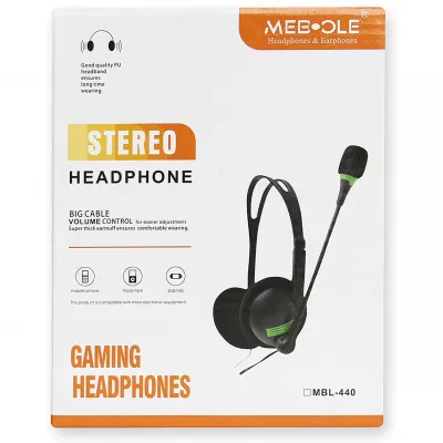 Casca cu microfon pe brat , conectare jack 2x 3,5mm MBL-440 TED350039