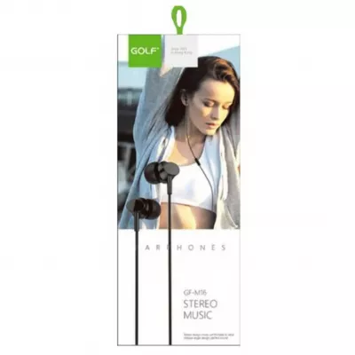 Casti telefon cu microfon NEGRU, M16 GOLF