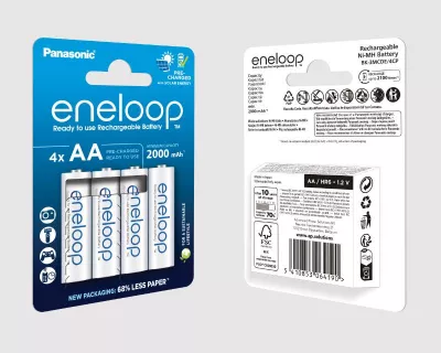 Eneloop Acumulatori Ni-Mh 1.2V AA R6 2000mAh Preincarcati 2100 Cicluri Blister 4
