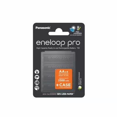 Eneloop Acumulatori Ni-Mh 1.2V AA R6 2500mAh Preincarcati PRO Blister 4 cu Carcasa