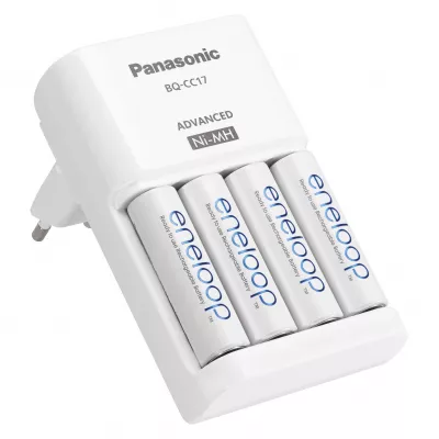 Incarcator Baterii Reincarcabile, Include 4x AA LR6 2000mAh, SMART cu Incarcare Individuala in 7h, Eneloop K-KJ17MCD40E
