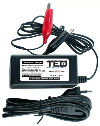 Incarcator Acumulator 12V Putere Incarcare 1A, Incarca Baterie Pana la 20 Ah, TED TED003546