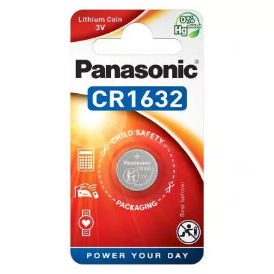 Baterie Litiu 3V CR1632 120mAh, Dimensiuni 16 x 3.2 mm Panasonic Blister 1