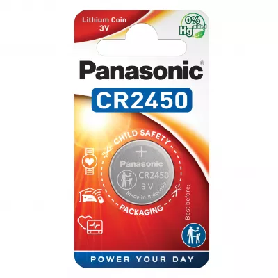 Baterie Litiu 3V CR2450 620mAh, Dimensiuni 24 x 50 mm Panasonic Blister 1