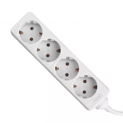 Prelungitor 1.5 metri cu 4 Schuko, Cablu 3x 1mm, Culoare Alb, Putere 2300W 10A, TED Electric TED000583