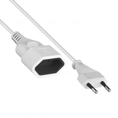 Prelungitor 2 metri cu 1 Nechuko, Cablu 2x 0.75mm, Culoare Alb, Putere 550W 10A, TED Electric TED004154