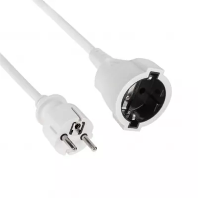Prelungitor 5 metri cu 1 Schuko, Cablu 3x 1mm, Culoare Alb, Putere 3500W 10A, TED Electric TED004178
