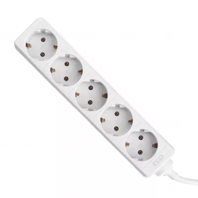 Prelungitor 3 metri cu 5 Schuko, Cablu 3x 1.5mm, Culoare Alb, Putere 3680W 16A, TED Electric TED001900