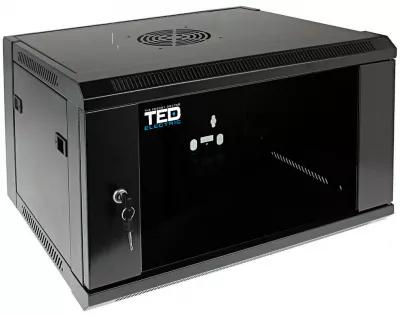 Rack 9U cu geam 600 x 600 mm wall mount Ted Electric