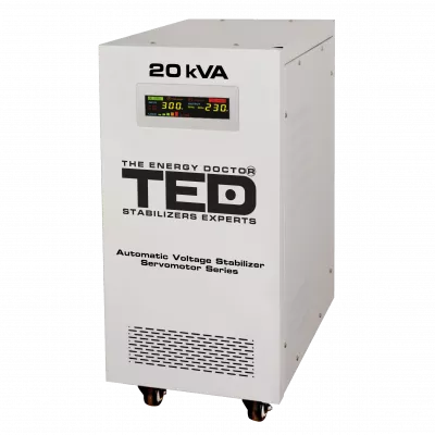 Stabilizator tensiune monofazat cu ServoMotor 16KW si sinusoidala pura + ecran LCD cu valorile tensiunii, TED Electric TED001955