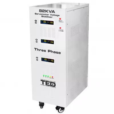 Stabilizator trifazat 242V-520V 64KW cu ServoMotor si sinusoidala pura + ecran LCD cu valorile tensiunii, TED Electric TED000224