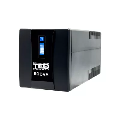 UPS 1100VA 600W cu Stabilizator si Management, 4x Schuko, Ecran LCD si 2x Acumulator 12V 7Ah, TED Electric