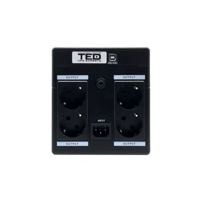 UPS 1100VA 600W cu Stabilizator si Management, 4x Schuko, Ecran LCD si 2x Acumulator 12V 7Ah, TED Electric