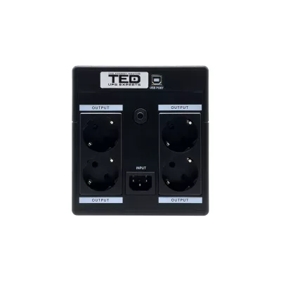 UPS 1300VA 750W cu Stabilizator si Management, 4x Schuko, Ecran LCD si 2x Acumulator 12V 7Ah, TED Electric