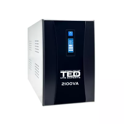UPS 2100VA 1200W cu Stabilizator si Management, 2x Schuko, Ecran LCD si 2x Acumulator 12V 9Ah, TED Electric