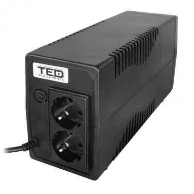 UPS 700VA 400W cu Stabilizator fara Management, 2x Schuko, Ecran LED si Acumulator 12V 7Ah, TED Electric