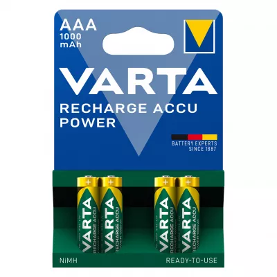 Baterie Reincarcabila Varta AAA LR3 Acumulatori Preincarcati Ni-MH 1.2V 1000mAh Blister 4