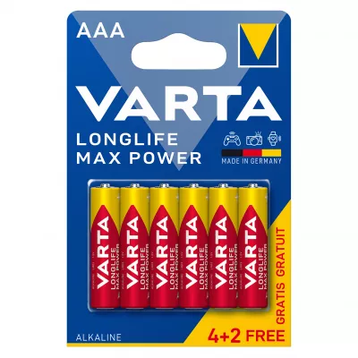 Baterii Alcaline AAA LR3 1.5V Varta Max Power Blister 6