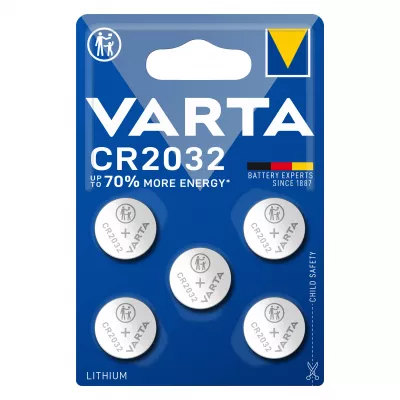 Baterie Litiu 3V CR2032 230mAh, Dimensiuni 20 x 3.2 mm Varta Blister 5