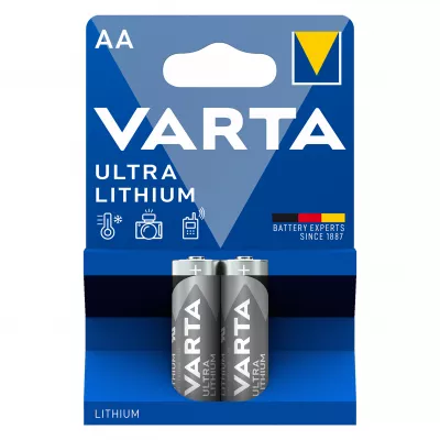 Baterie Litiu 1.5V AA LR6, Dimensiuni 14.5 x 50.5 mm Varta Blister 2