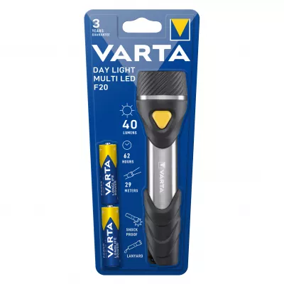 Lanterna cu MULTI LED F20, 40lmrezistenta la socuri, include 2 x AA R6, 16632 Varta