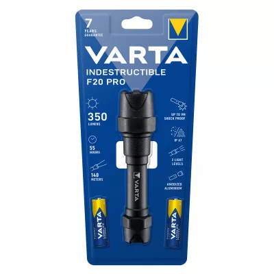 Lanterna cu LED 6W F20 PRO, indestructibila 350lm IP67, include 2 x AA R6, 18711 Varta