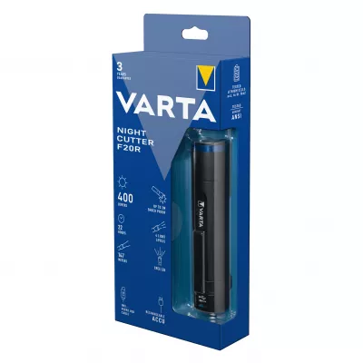 Lanterna cu acumulator 6W CREE F20R si acumulator, 400lm metalica IPX4, 18900 Varta