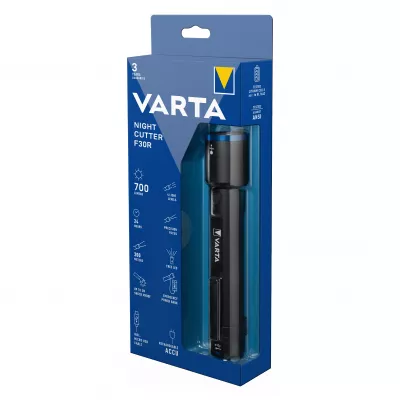 Lanterna cu acumulator 6W CREE F30R si acumulator, 400lm metalica IPX4, 18900 Varta