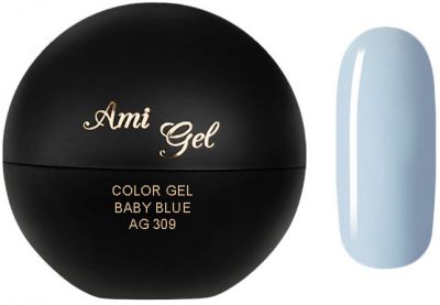 Gel Colorat Pentru Acoperire Si Pictura - Soak Off Color Gel Baby Blue 5gr - AMI GEL