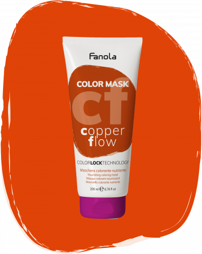 Masca Coloranta Hranitoare cu Pigment Aramiu Intens - Color Mask Copper Flow 200ml - Fanola