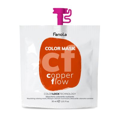 Masca Coloranta Hranitoare cu Pigment Aramiu Intens - Color Mask Copper Flow 30ml - Fanola