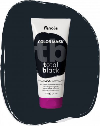Masca Coloranta Hranitoare cu Pigment Negru Intens - Color Mask Total Black 200ml - Fanola