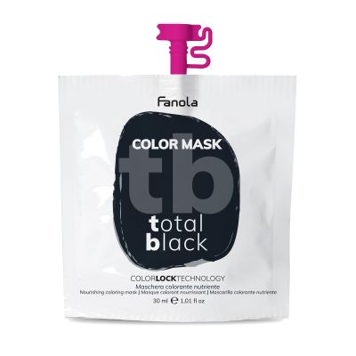 Masca Coloranta Hranitoare cu Pigment Negru Intens - Color Mask Total Black 30ml - Fanola