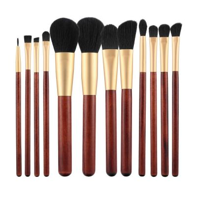 Pensule pentru Machiaj cu Maner din Lemn - Make-up Brushes Set 12pcs - Mimo