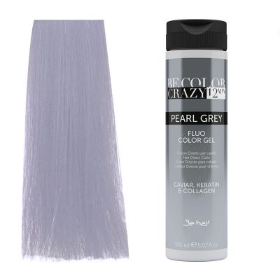 Vopsea de Par Semipermanenta sau Directa Gri Perlat - Be Color Crazy 12 Minute Pearl Grey 150ml - Be Hair