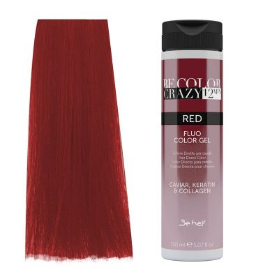 Vopsea de Par Semipermanenta sau Directa Rosu - Be Color Crazy 12 Minute Red 150ml - Be Hair