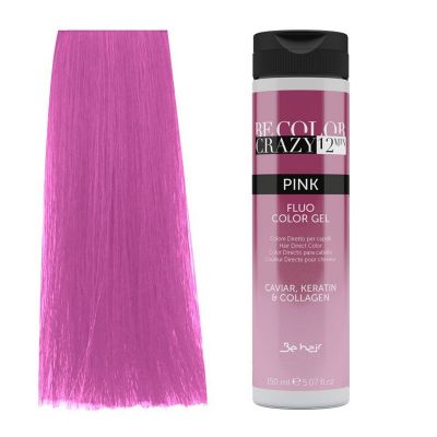 Vopsea de Par Semipermanenta sau Directa Roz - Be Color Crazy 12 Minute Pink 150ml - Be Hair