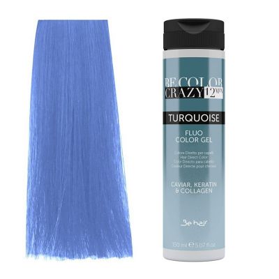 Vopsea de Par Semipermanenta sau Directa Turcoaz - Be Color Crazy 12 Minute Turquoise 150ml - Be Hair