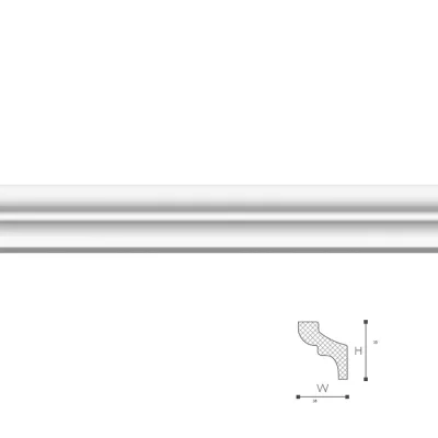 Bagheta decorativa polistiren, PPO-LX35, alb, 2000 x 30 x 30 mm, 115 bucati/bax