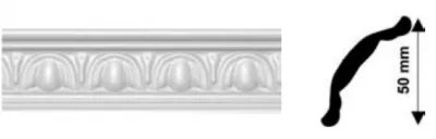 Bagheta decorativa polistiren, PPO-AM12-08, alb, 2000 x 50 x 50 mm, 100 bucati/bax