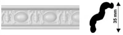 Baghete polistiren - Bagheta decorativa polistiren, PPO-AM16-08, alb, 2000 x 35 x 35 mm, 120 bucati/bax, profiline.ro