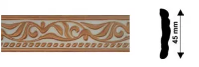 Baghete polistiren - Bagheta decorativa polistiren, PPO-CM10-RWG, alb auriu, 2000 x 45 x 10 mm, 140 bucati/bax, profiline.ro