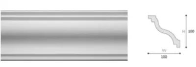 Baghete polistiren - Bagheta decorativa polistiren, PPO-LX165, alb, 2000 x 100 x 100 mm, 38 bucati/bax, profiline.ro