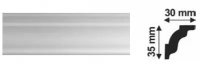 Bagheta decorativa polistiren, PPO-LX32, alb, 2000 x 35 x 30 mm, 110 bucati/bax