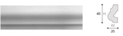 Bagheta decorativa polistiren, PPO-LX42, alb, 2000 x 40 x 20 mm, 65 bucati/bax