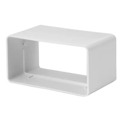 Conector conducta rectangulara PVC, alb, 110 x 55 mm